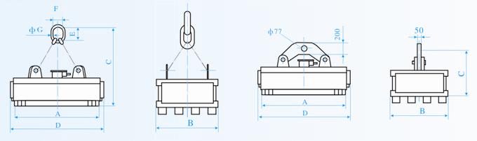 小鋼坯、鋼錠起吊用電磁鐵MW92系列產品外形圖